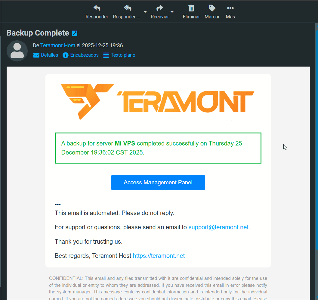 Correo de confirmación
