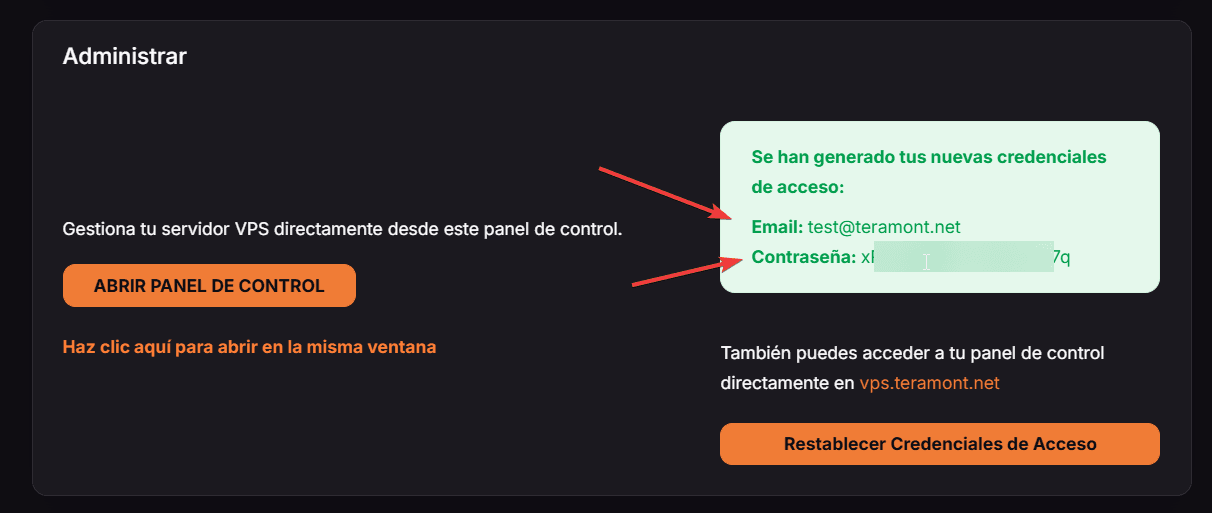 Credenciales generadas