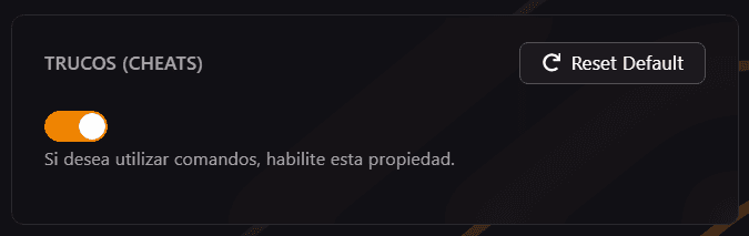 Activar trucos en Teramont Host