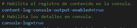 Content Log Console Output Enabled