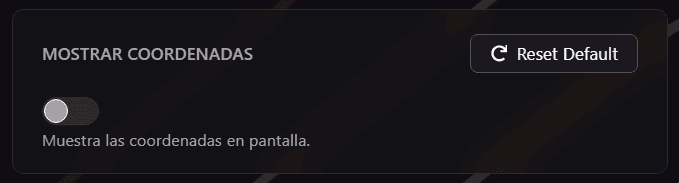 Activar coordenadas