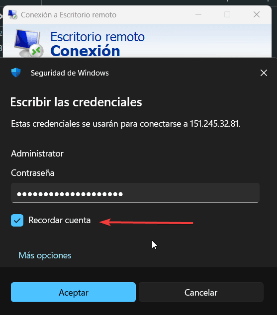 Introducir contraseña