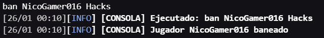 Comando Ban Ejemplo