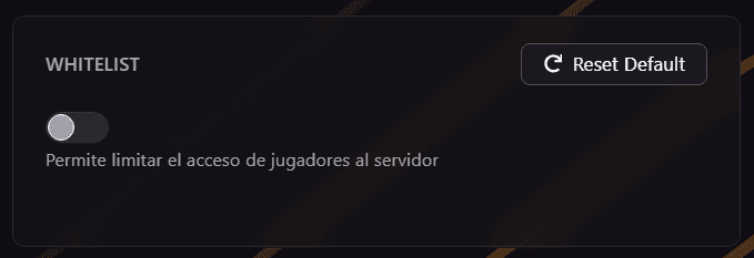 Activar whitelist