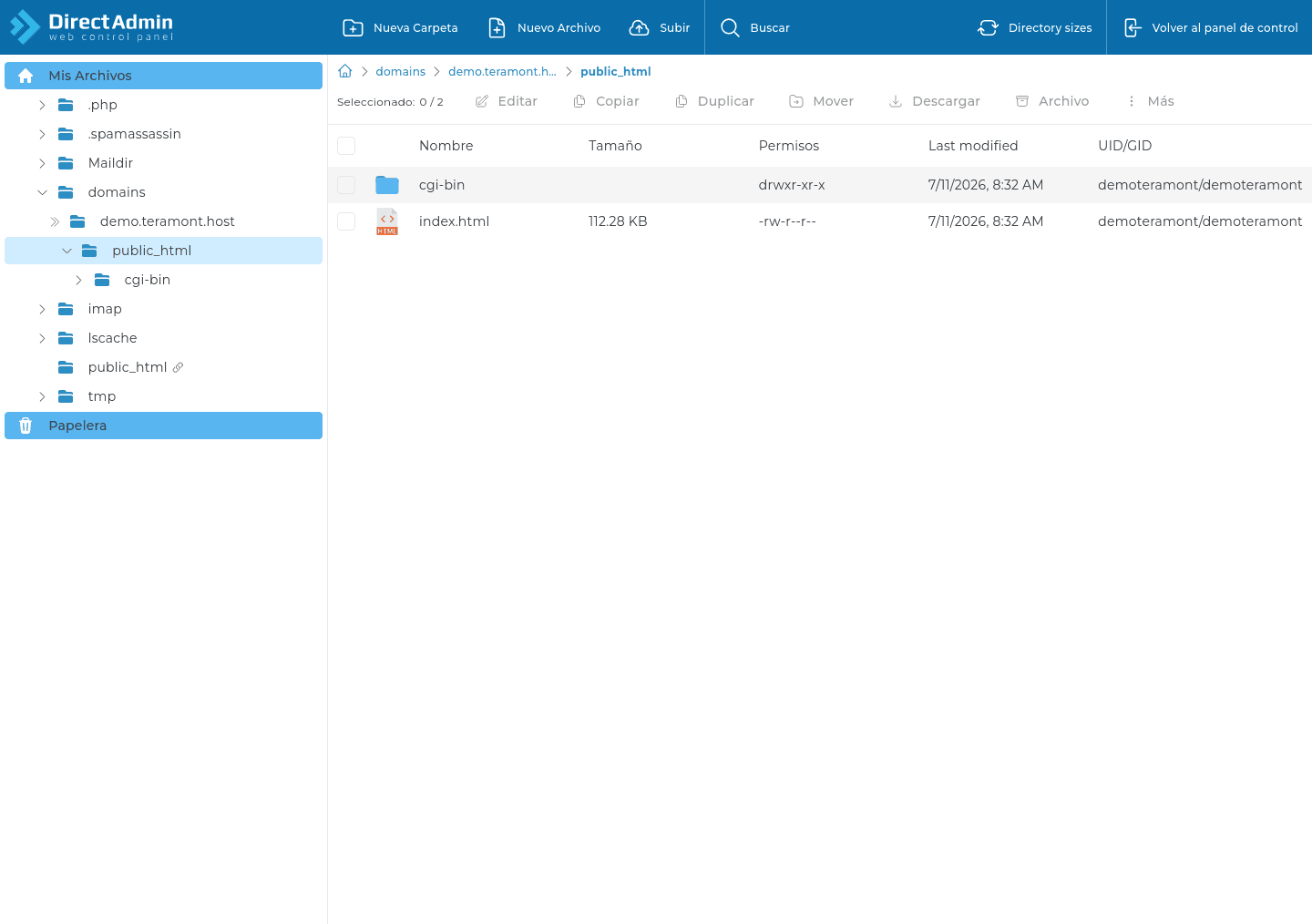 Carpeta public_html