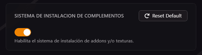 Opcion sistema habilitada