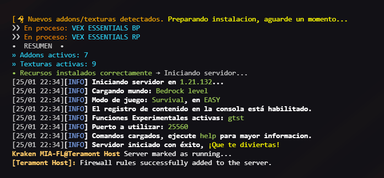 Progreso instalacion addons